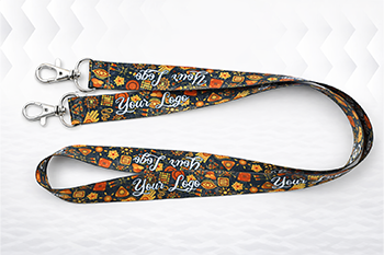 double metal hook lanyard printing