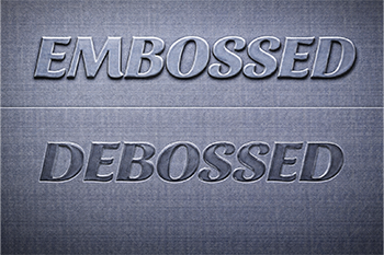 embossed and debossed
