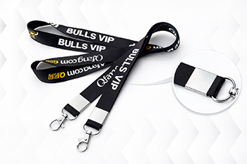 lanyard printing with metal crimp