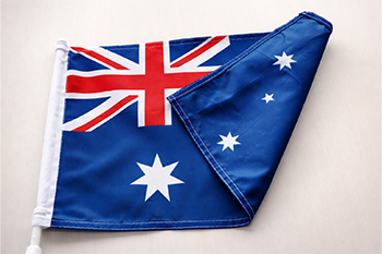 satin material table hand flag
