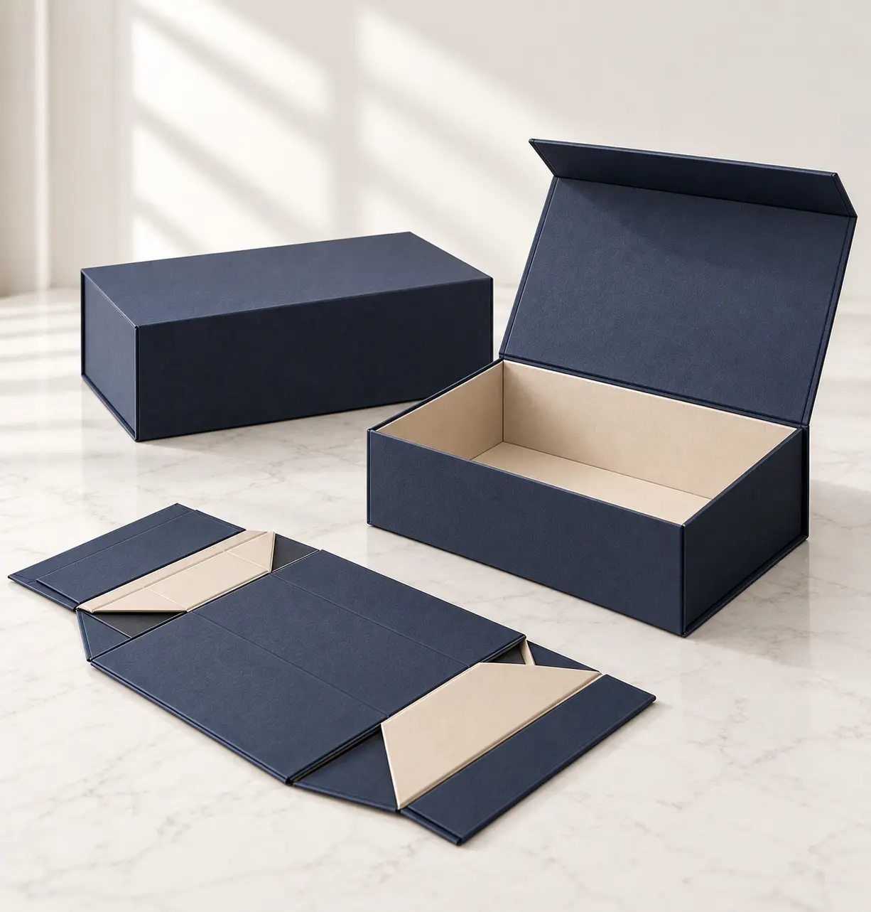 Collapsible rigid boxes