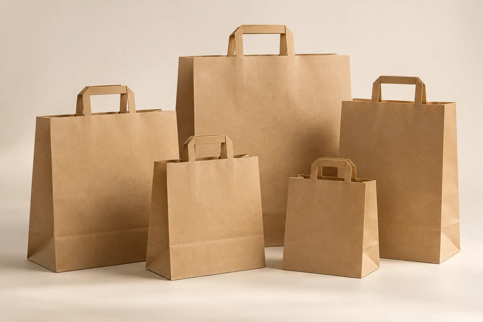 Flat handle Kraft bags