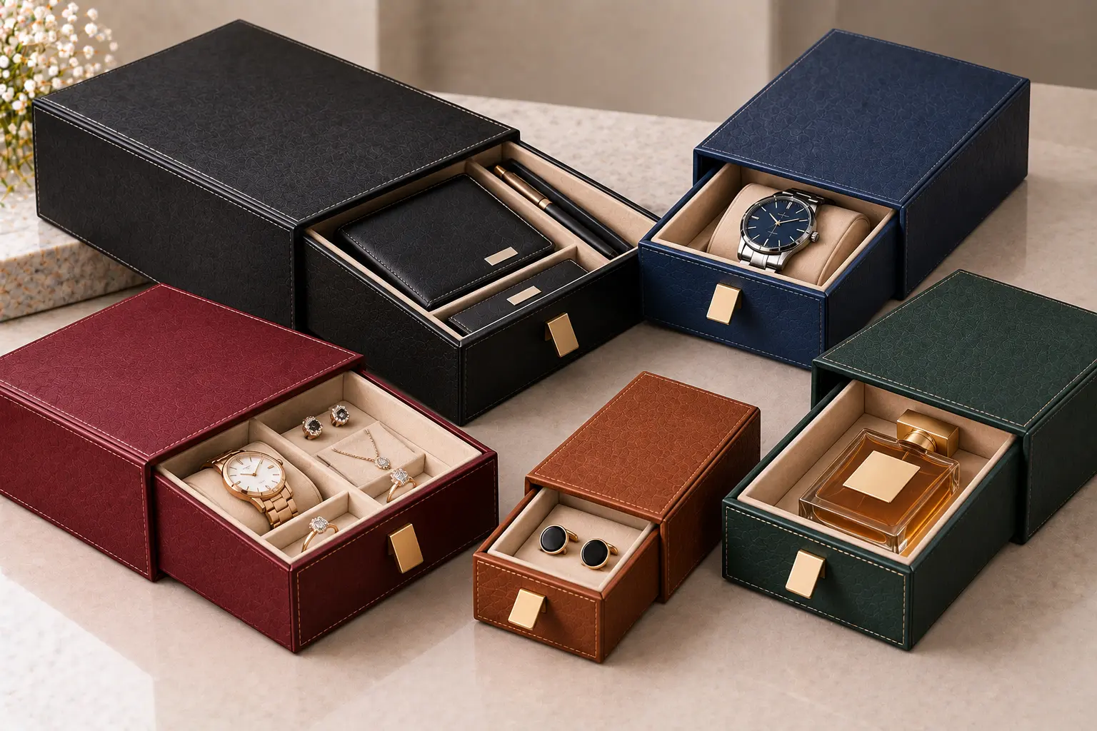 Leather Drawer Boxes