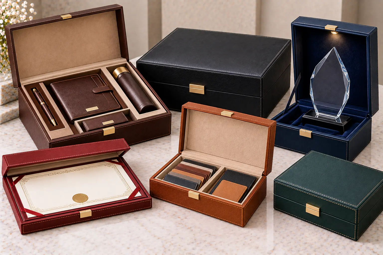 Leather Presentation Boxes
