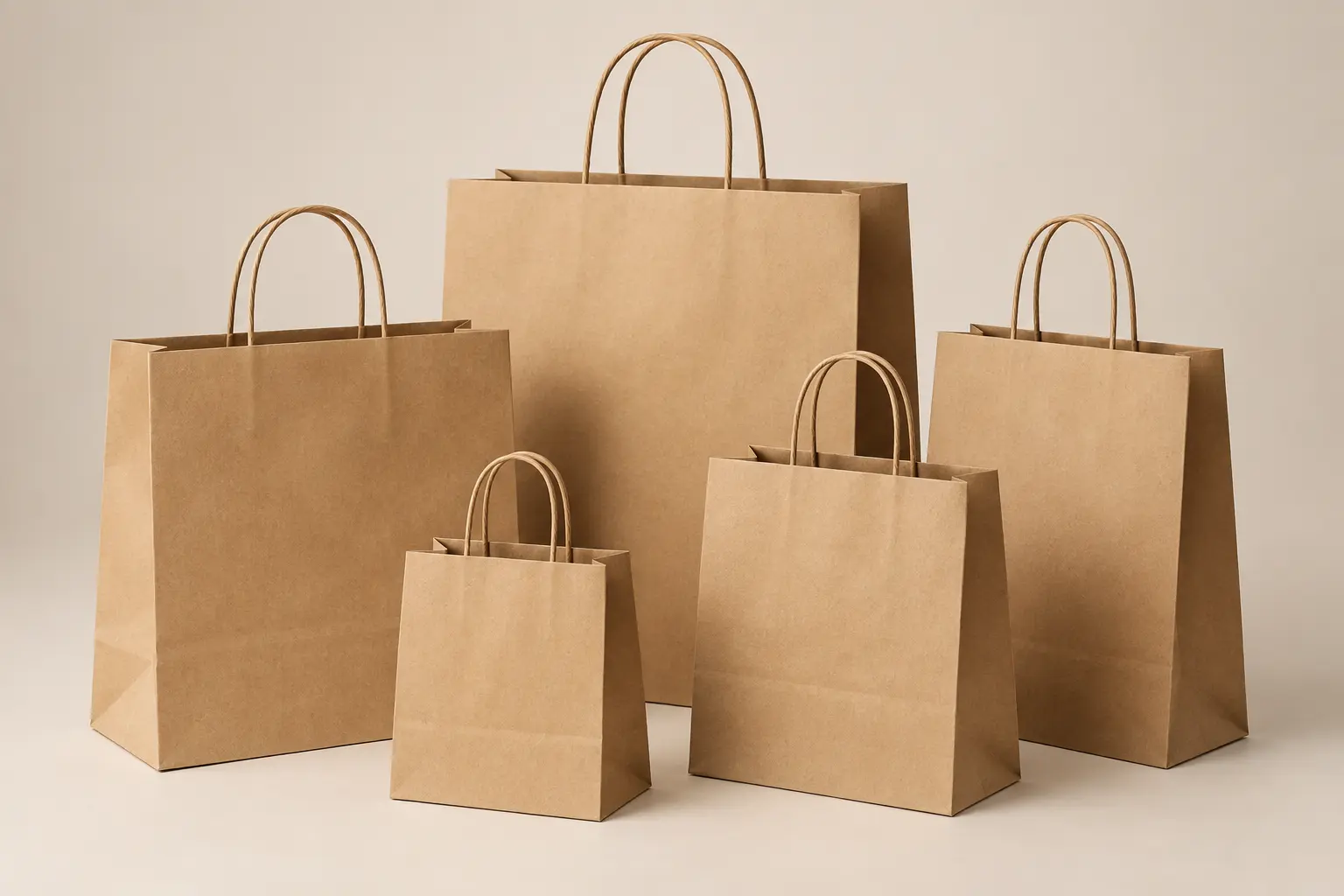 Twisted handle Kraft bags