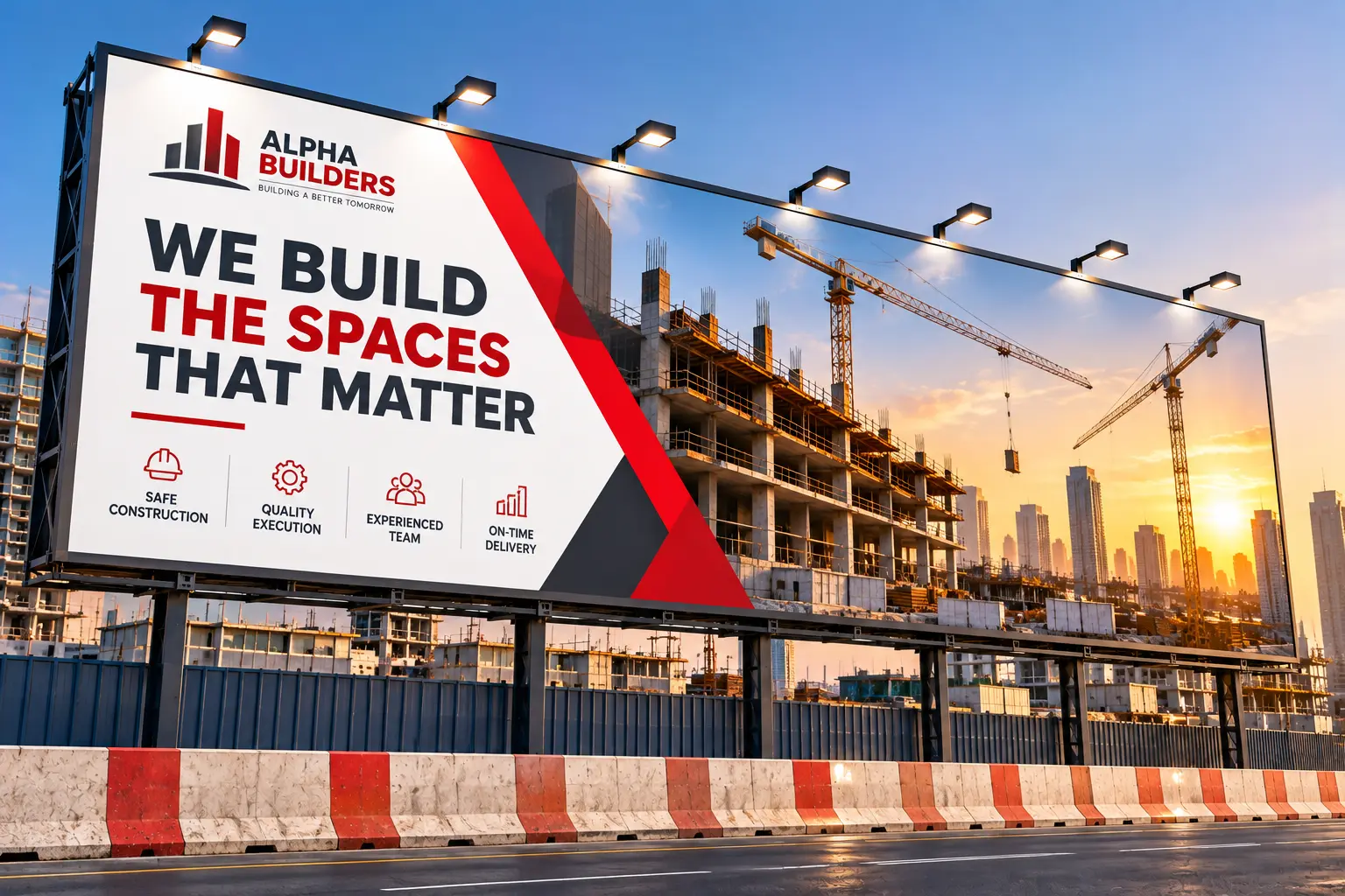 Construction site billboards