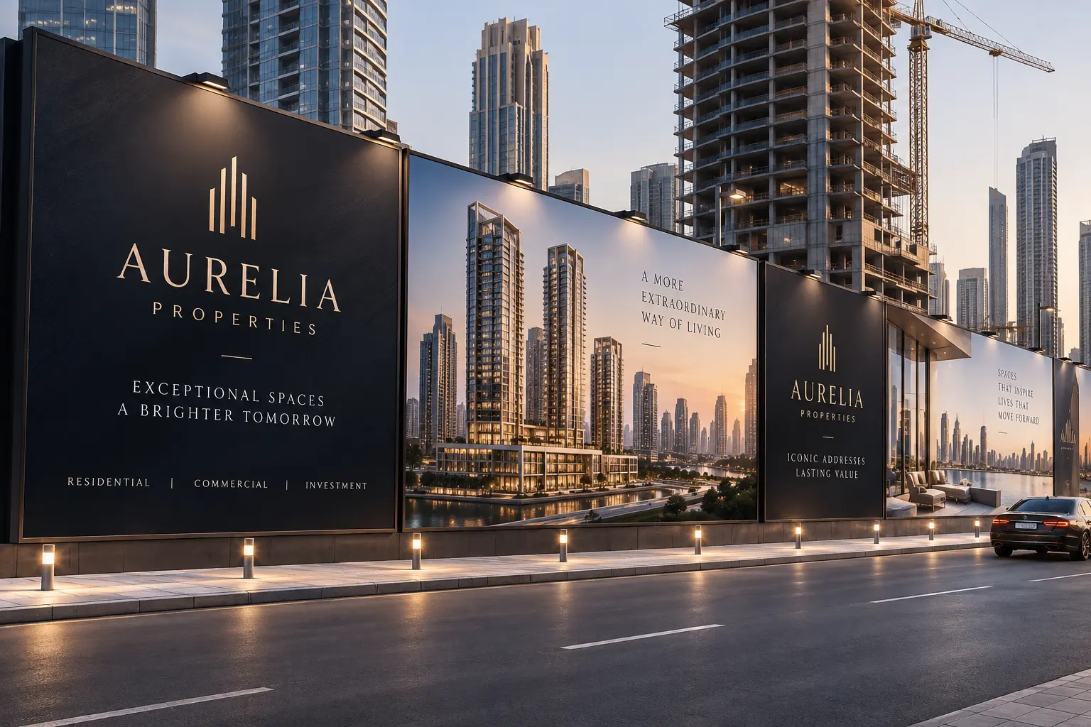 Hoarding-mounted billboards